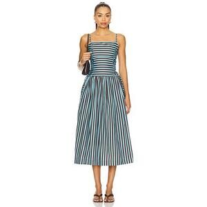 DAMSON MADDER Angelina Midi Dress in Blue